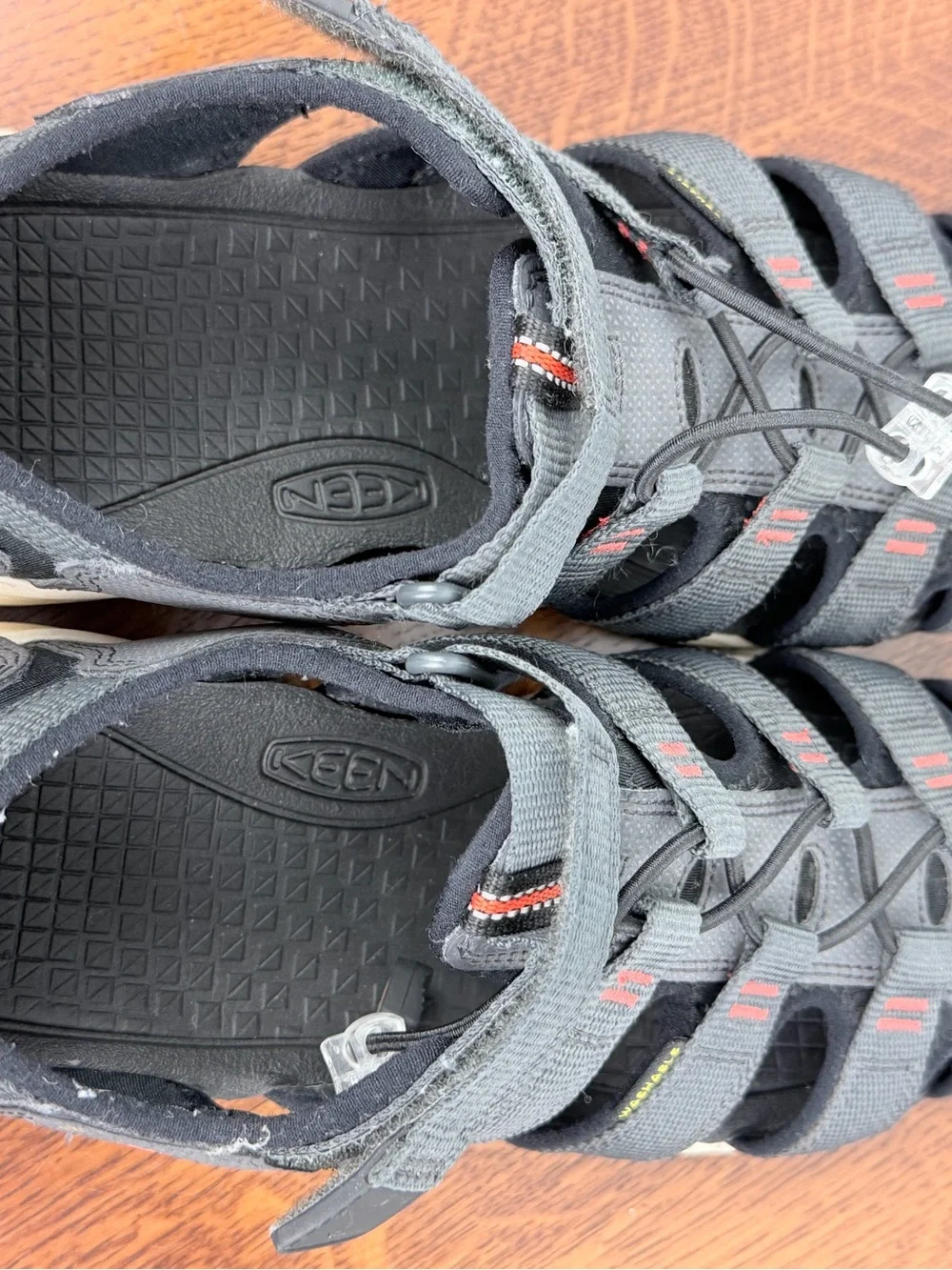 KEEN Boys’ Big Kids Gray Coral Closed-Toe Sport Sandals Size 6